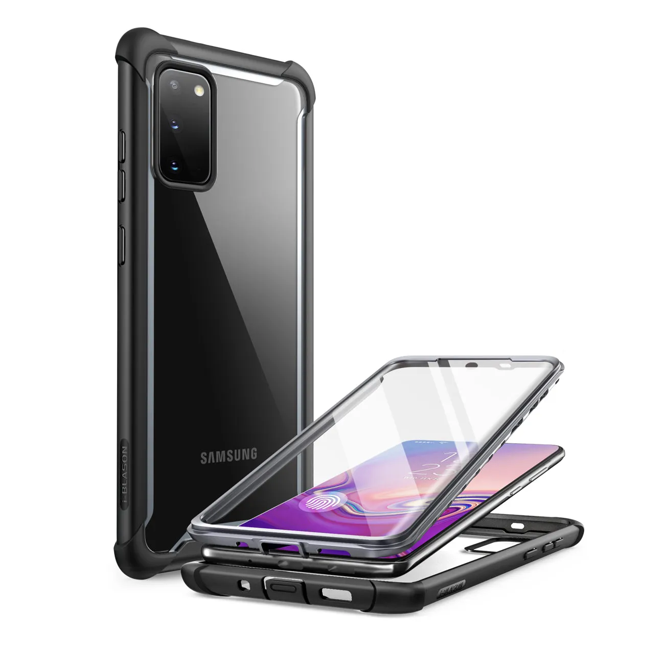 Galaxy S20 Ares Clear Rugged Case (with Screen Protector) - Black