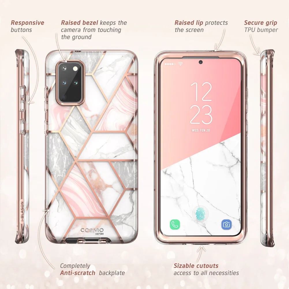 Galaxy S20 Plus Cosmo Case (with Screen Protector)(open box) - Marble Pink