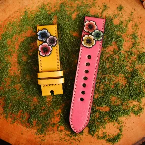 Galaxy Watch Band Applique Colorful Flower Strap Design