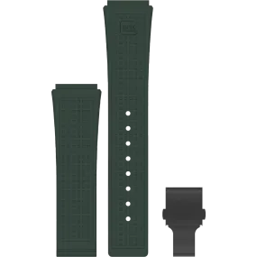 Glock Silicone Strap: Racing Green with Black Clasp 22mm