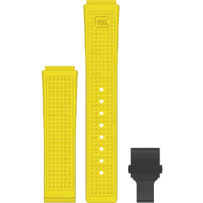 Glock Silicone Strap: Yellow RTF with Black Clasp 22mm