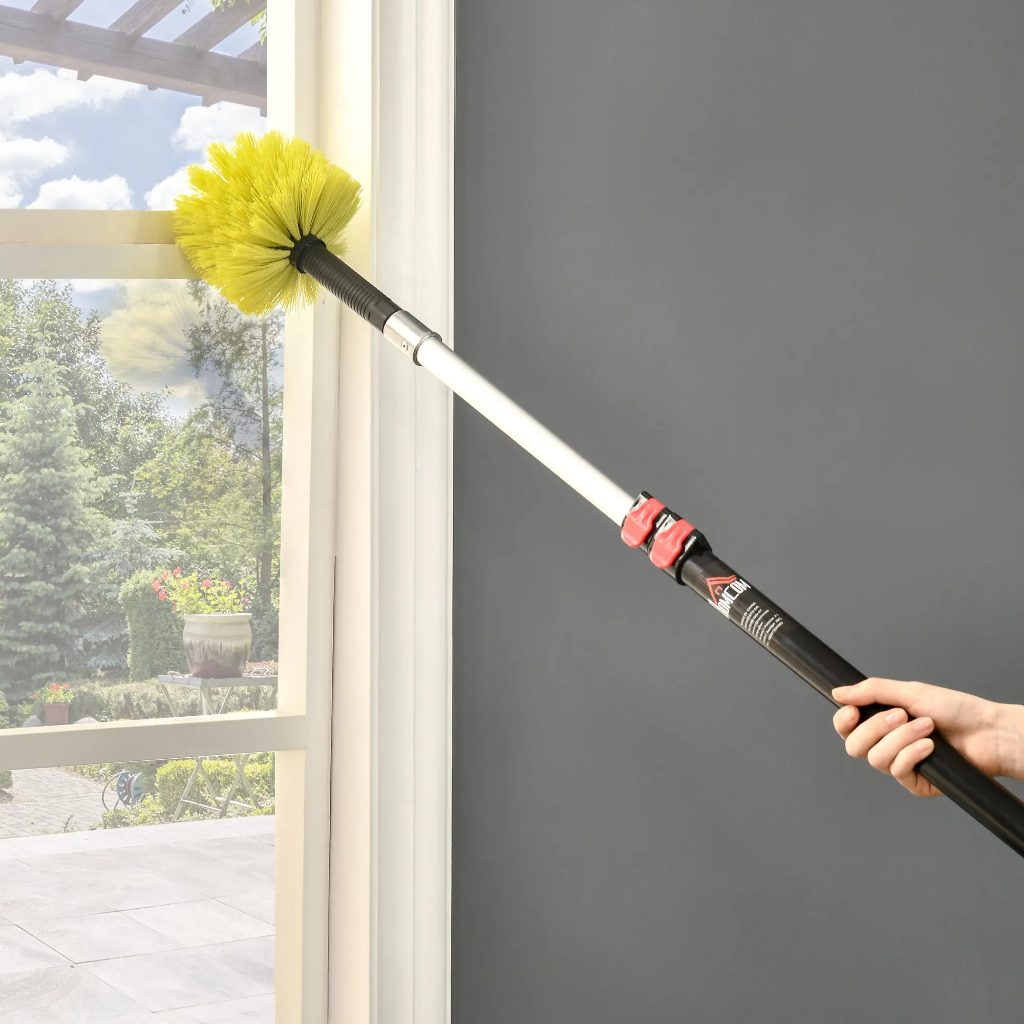 HOMCOM Extendable Feather Duster Cleaning Kit W/ Telescopic Pole 1.8m/5.9ft