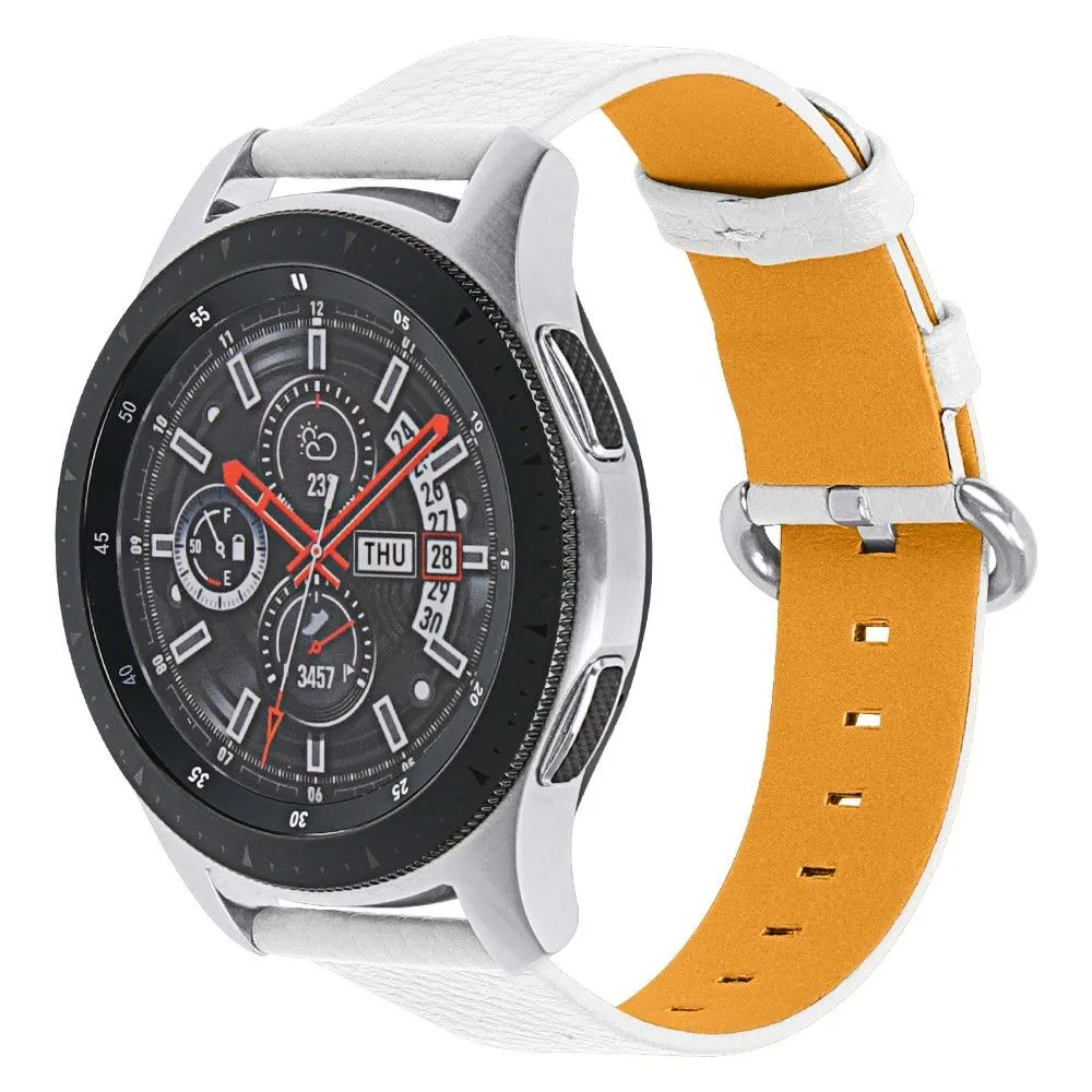 Honor Watch Dream / Huawei Watch Magic litchi cowhide watch strap - White