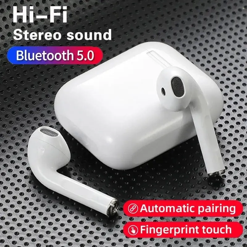 i12 TWS Wireless Bluetooth 5.0 Earbuds: True Stereo Headset with 3-4 Hours Playback, Charging Box, and Power Display