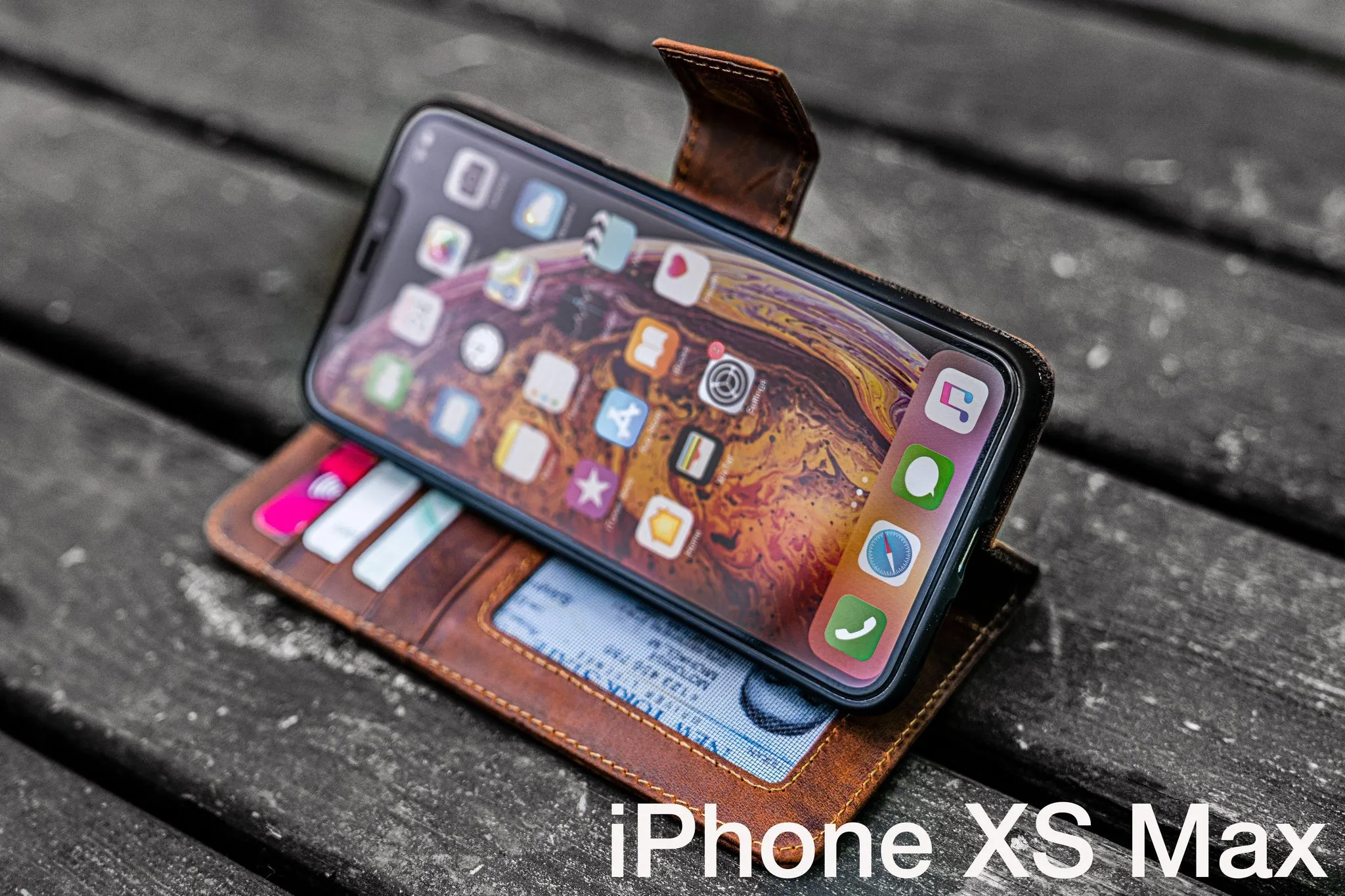 iPhone XS-MAX Leather Wallet Case - No.02