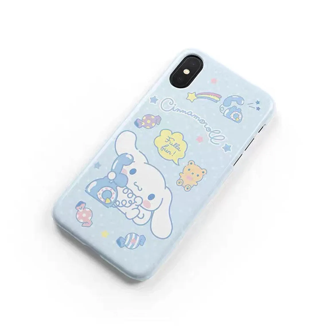 Japanese Cartoon CN with Telephone Blue iPhone Case 7 8 PLUS SE2 XS XR X 11 12 13 14 15 Pro Promax 12mini 13mini