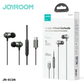 JOYROOM-EC06 TYPE-C Series In-Ear Metal Wired Earbuds Black