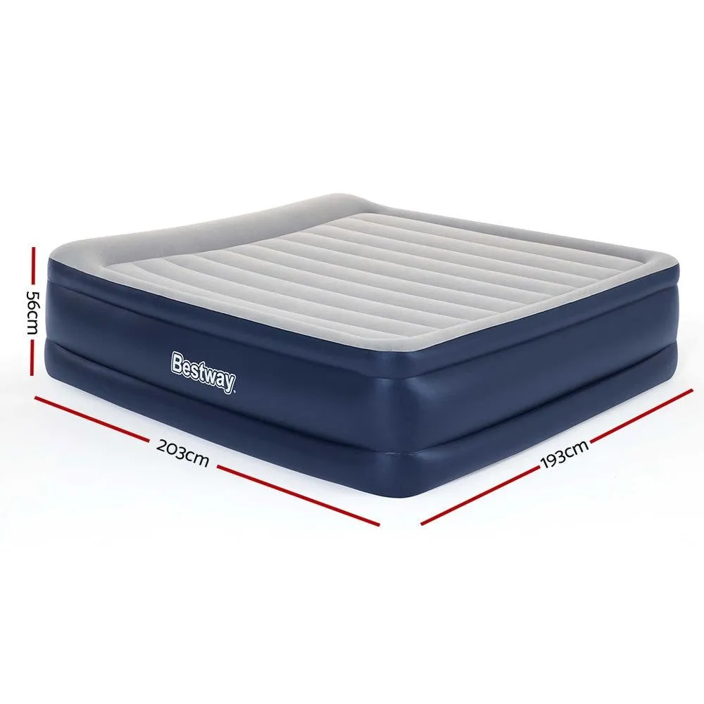 King Air Bed Inflatable Mattress Sleeping Mat Battery Built-in Pump