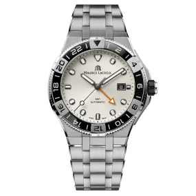 Maurice Lacroix Men's White Aikon Venturer GMT Stainless Steel Watch AI6158-SS002-130-1