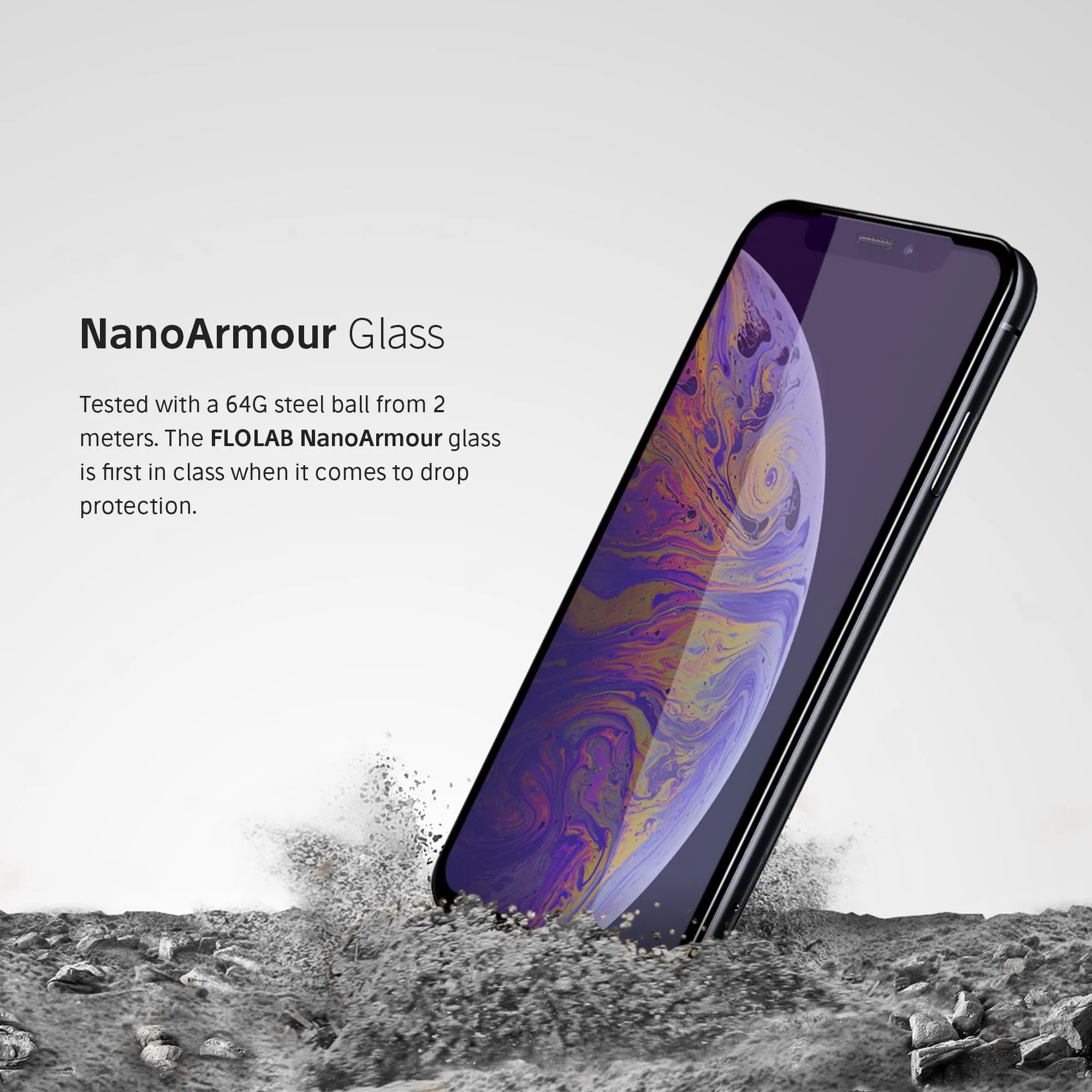 NanoArmour iPhone XS Max Anti-Blue Light Screen Protector Case Friendly