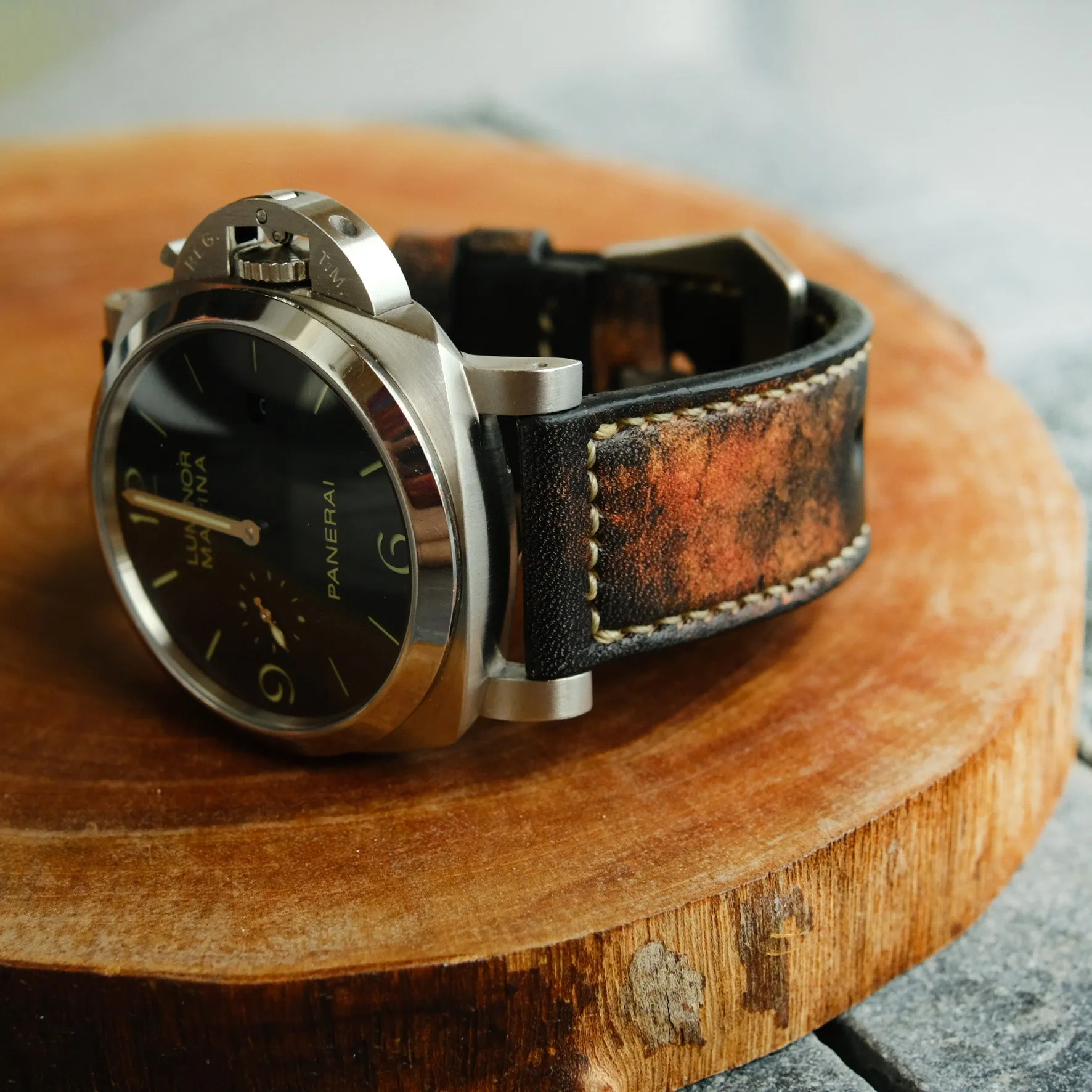 Panerai strap For Officine Panerai Luminor Marina Radiomir PAM 22mm 24mm 26mm Band Handmade Leather Straps