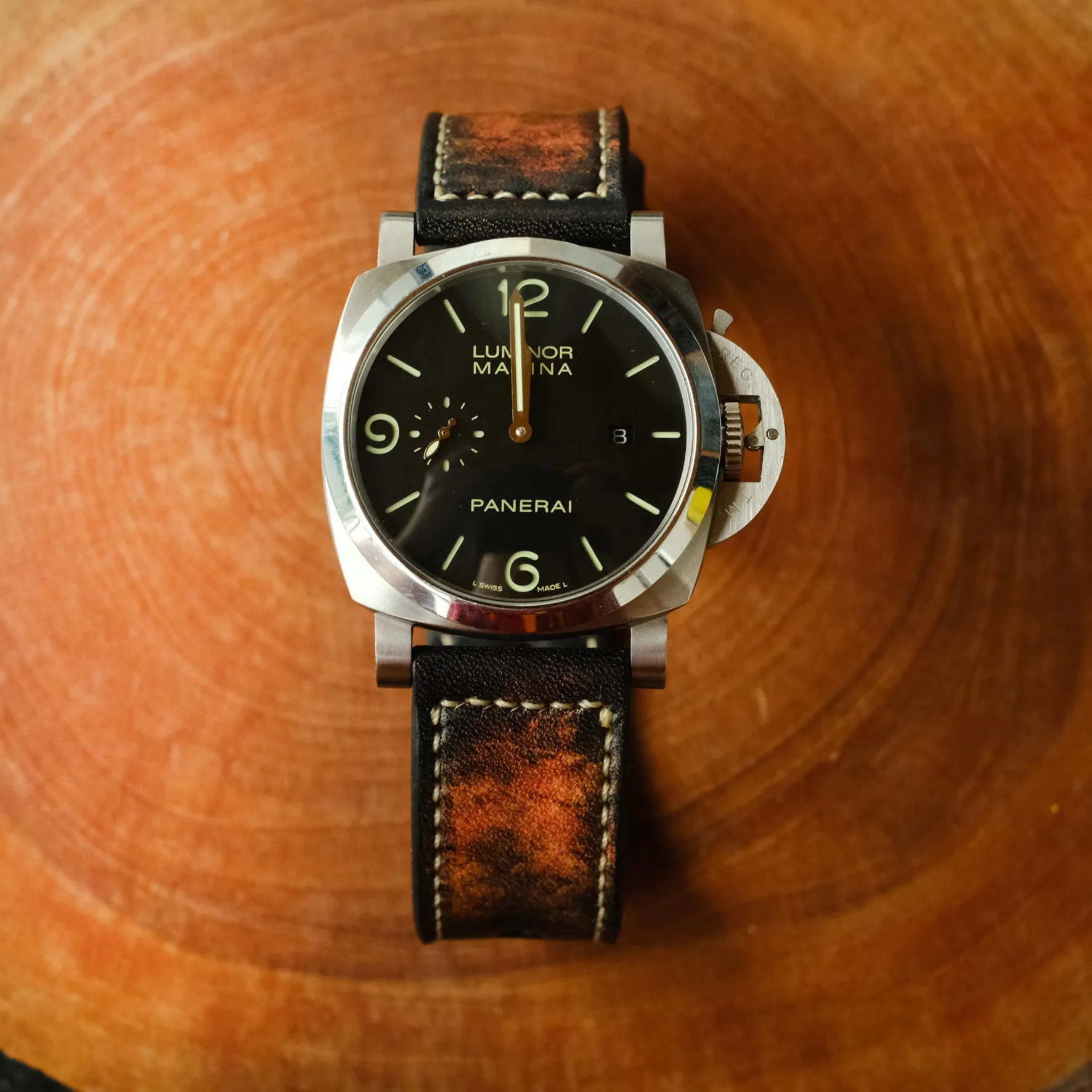 Panerai strap For Officine Panerai Luminor Marina Radiomir PAM 22mm 24mm 26mm Band Handmade Leather Straps