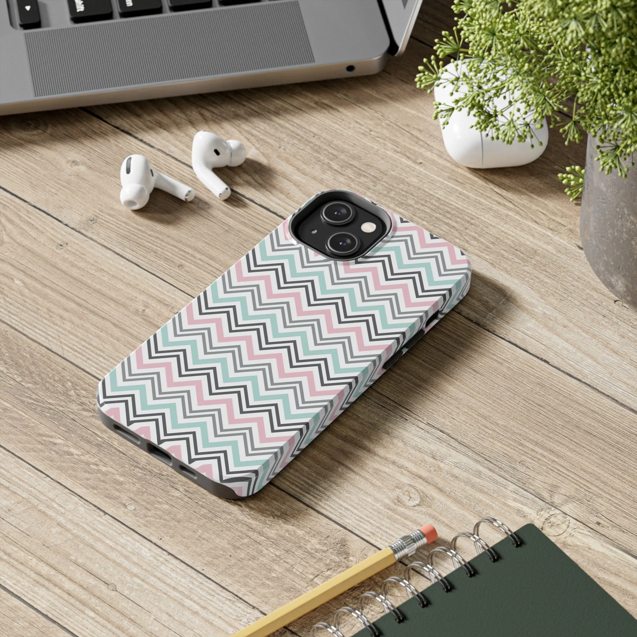 Pastel Chevron print design Tough Phone Case compatible with a large variety of iphone models