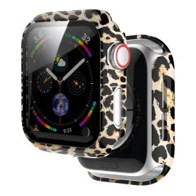 Printed Hard Case With Tempered Glass Screen Protector For Apple Watch Multiple Colors Available