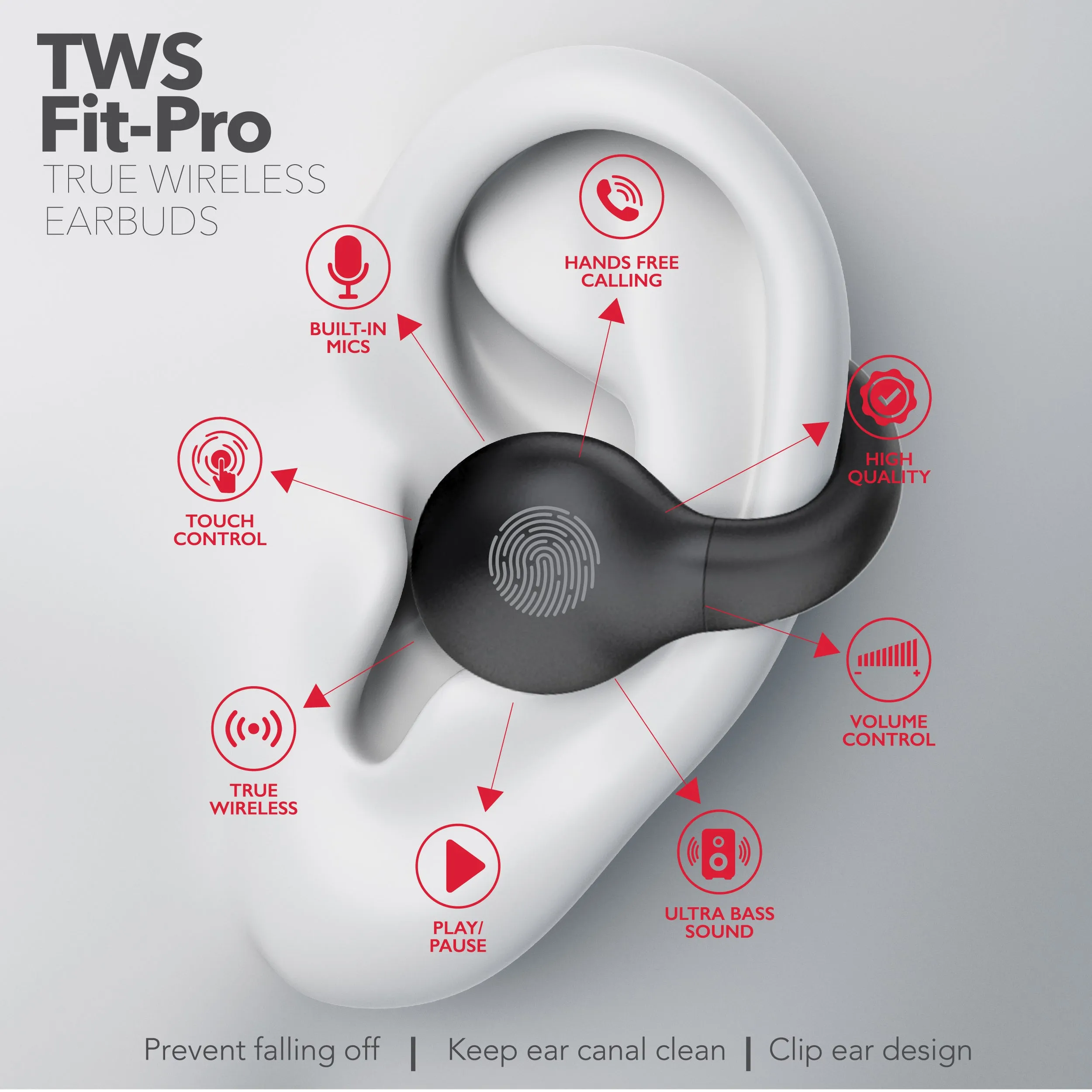 RCA Wave-66 True Wireless Earbuds, 20H Playtime, Hi-Res Audio, Big Bass