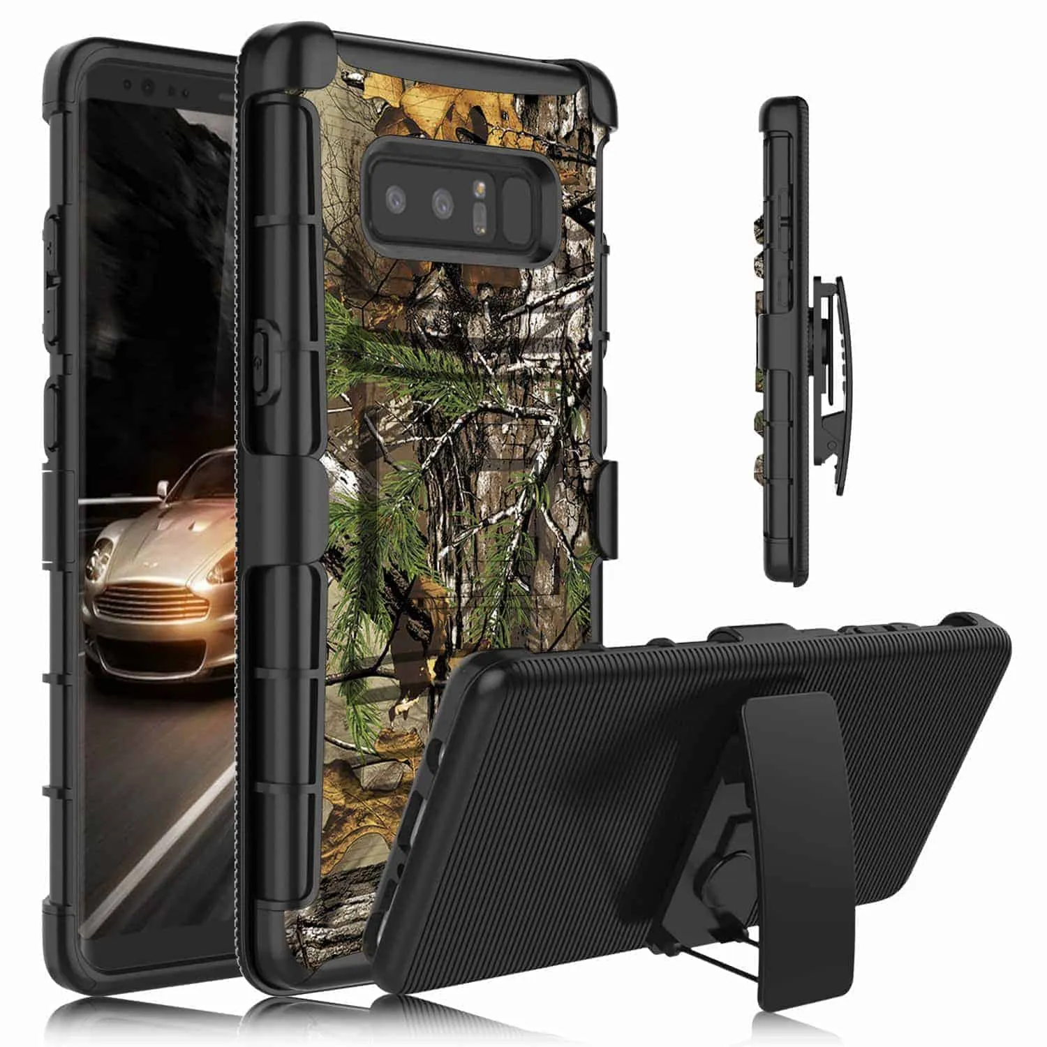 Samsung Galaxy Note 8 Armor Holster Clip Rugged Case RealTree Camo