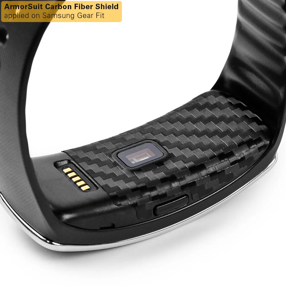 Samsung Gear Fit Screen Protector   Black Carbon Fiber Film Protector