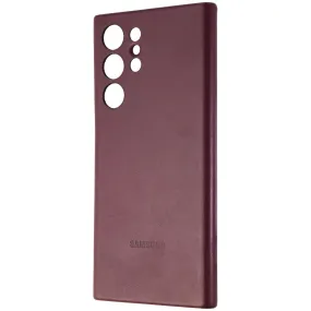 Samsung Leather Cover Phone Case for Galaxy S22 Ultra - Brown