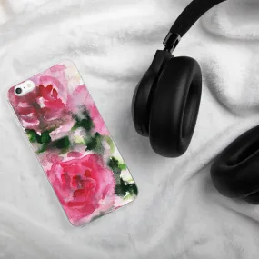 Spring French Pink iPhone Case, Princess Rose Floral Print Girlie Cute Phone Case-Printed in USA/EU