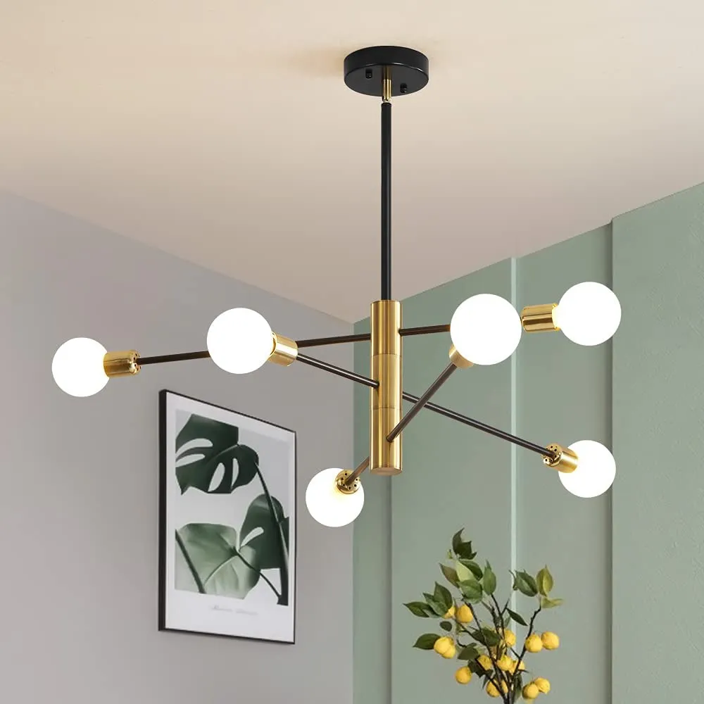 Sputnik Chandelier  Gold Chandeliers Mid Century