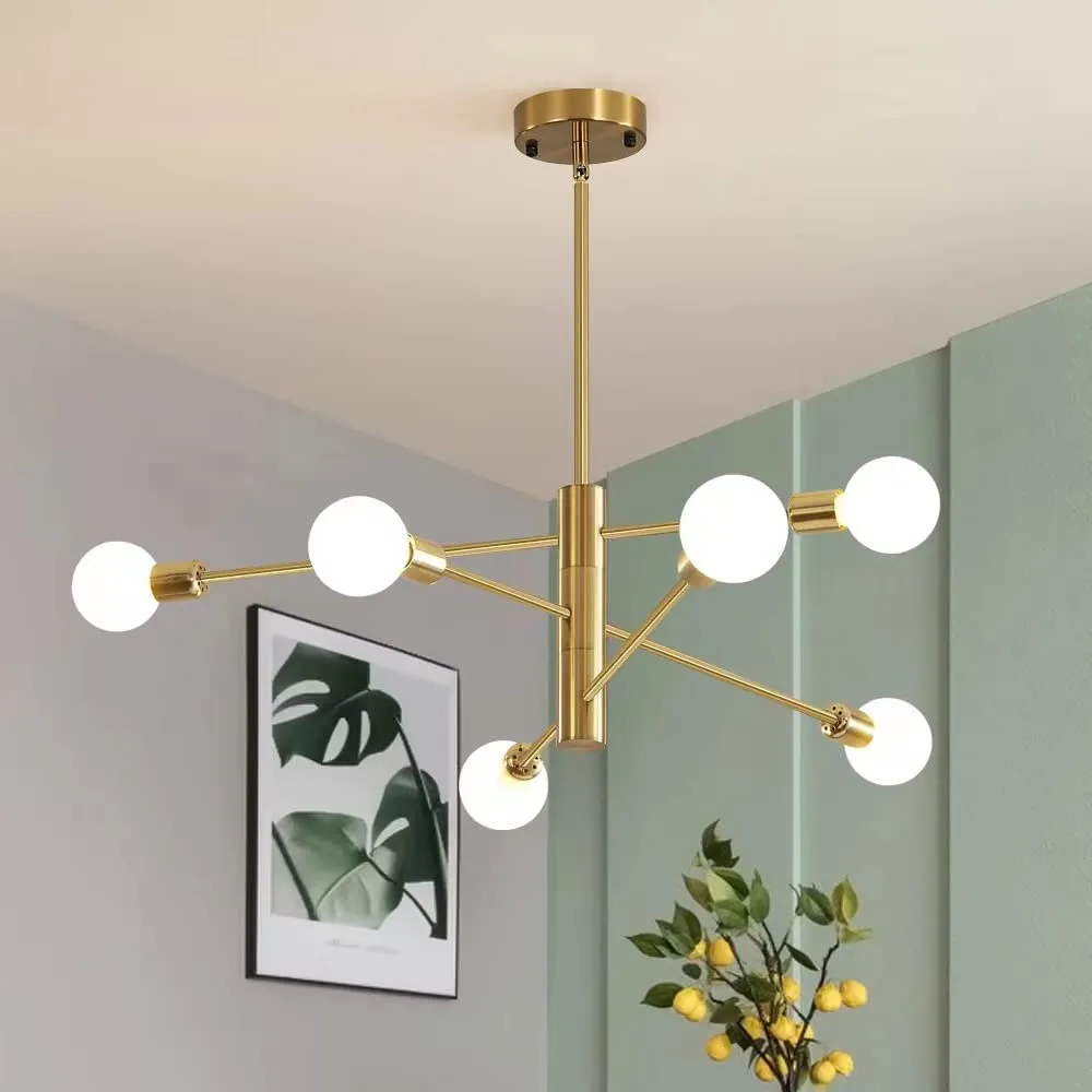 Sputnik Chandelier  Gold Chandeliers Mid Century