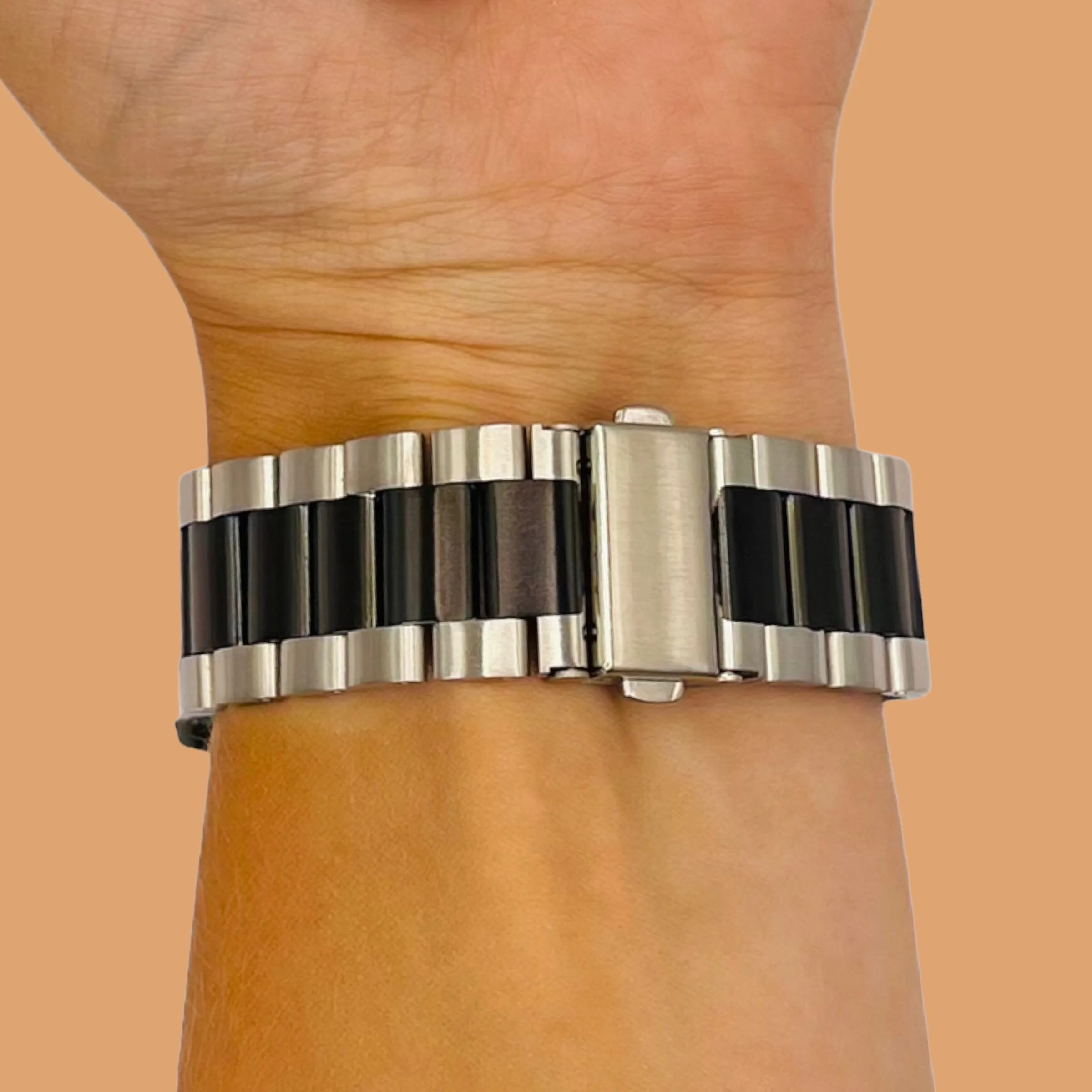 Stainless Steel Link Watch Strap Compatible with the Garmin Approach S40