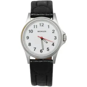 Wenger Black Leather Crocodile Strap Men's Watch 79115BCROC