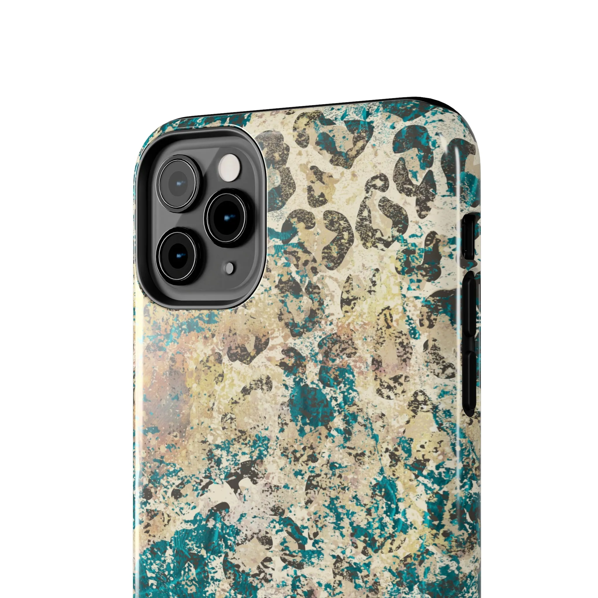 Western Turquoise and Cheetah Design Tough Phone Case compatible with a large variety of phone models, Gift, Phone Case