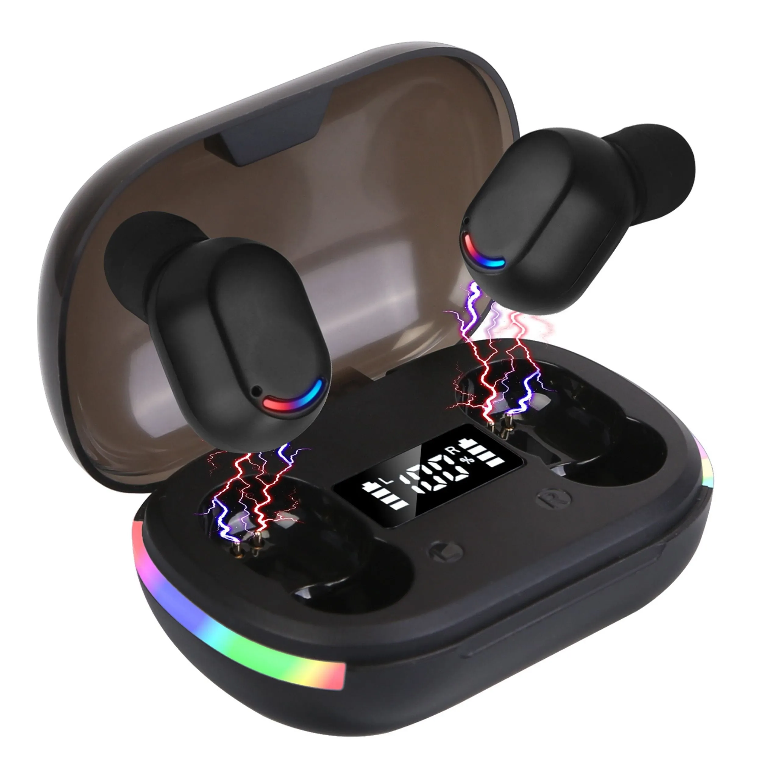 Wireless TWS Earbuds with Mic & Charging Dock - In-Ear Stereo Headset for Travel & Work