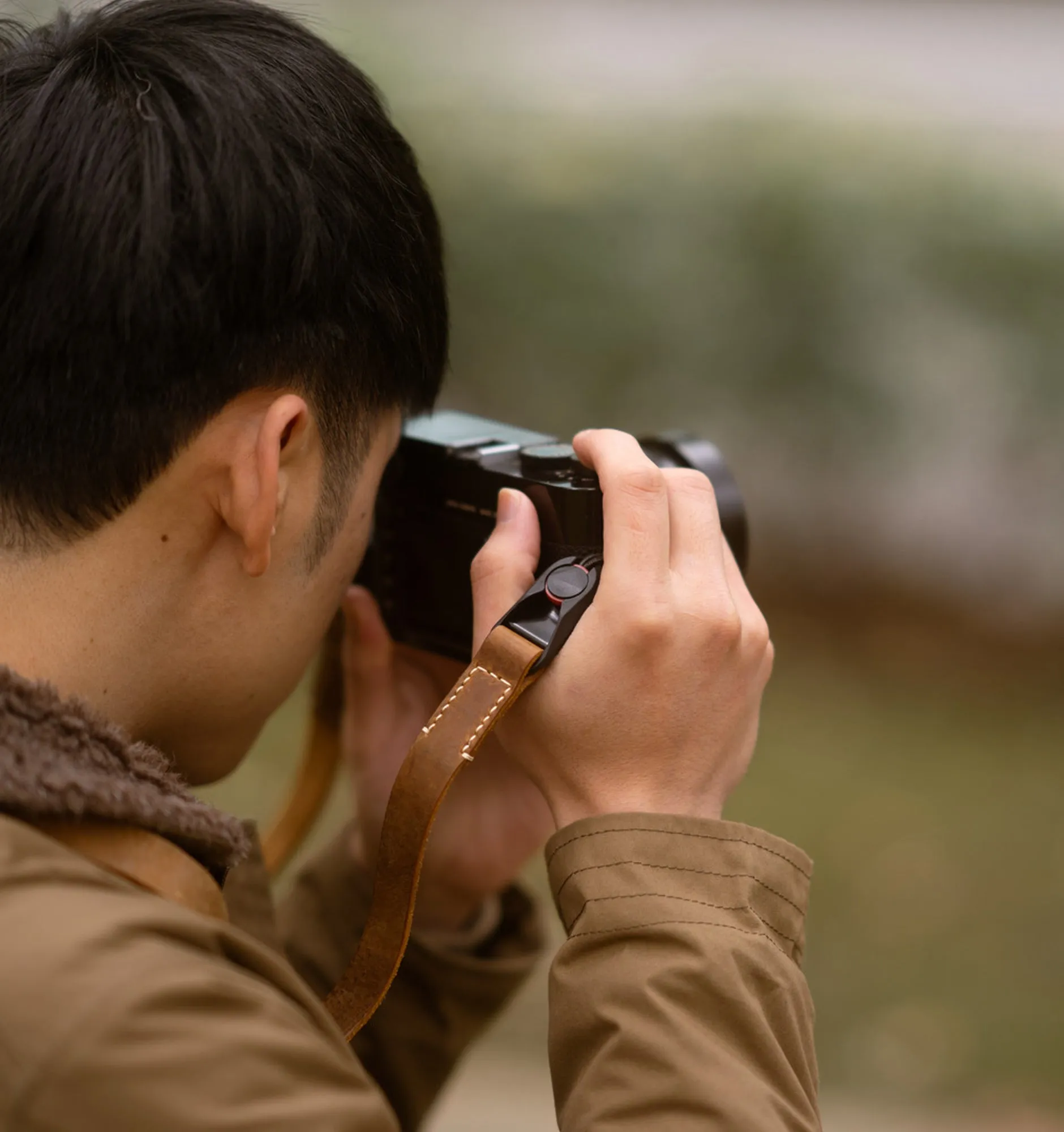 Wotancraft Full Leather Camera Neck Strap Tapered (Peak Design Anchor Link)