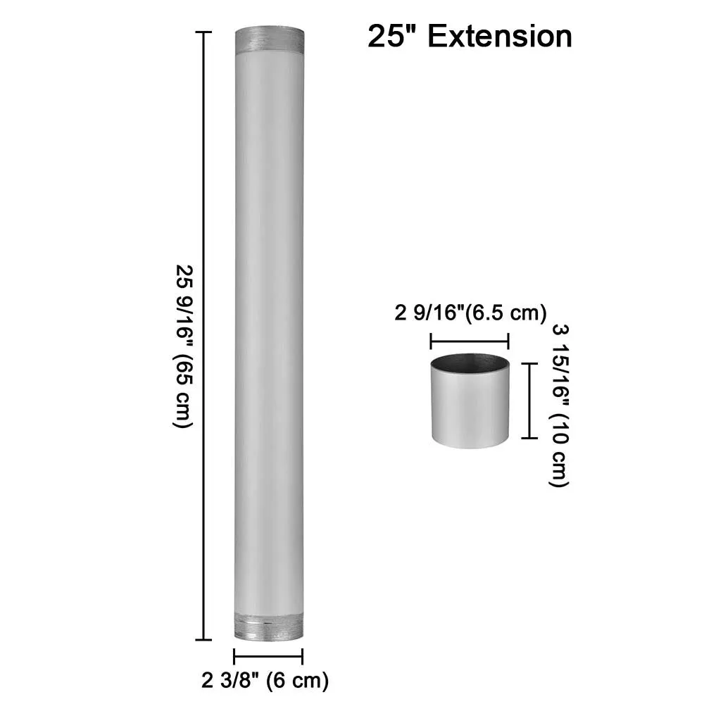 Yescom Shade Sail Posts (Pole, Base, Extension, D-Ring Clamp)